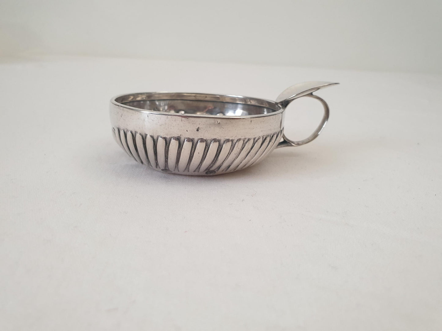 Antique French 950 Silver Wine Taster (Tastevin) with Fluted and Dimpled Design