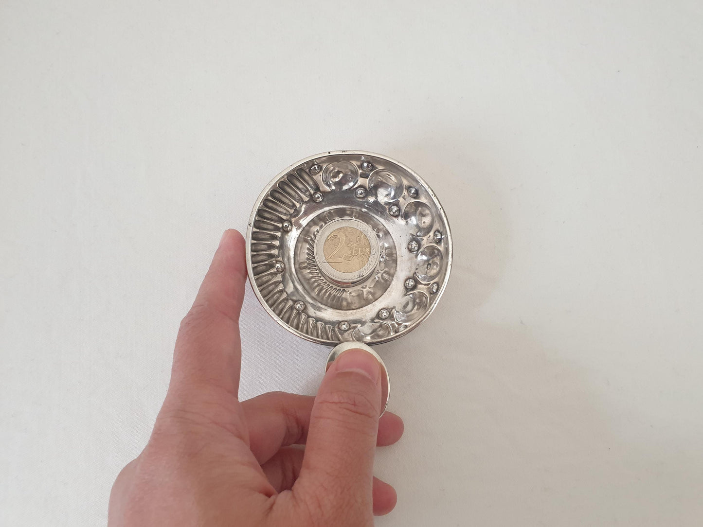 Antique French 950 Silver Wine Taster (Tastevin) with Fluted and Dimpled Design