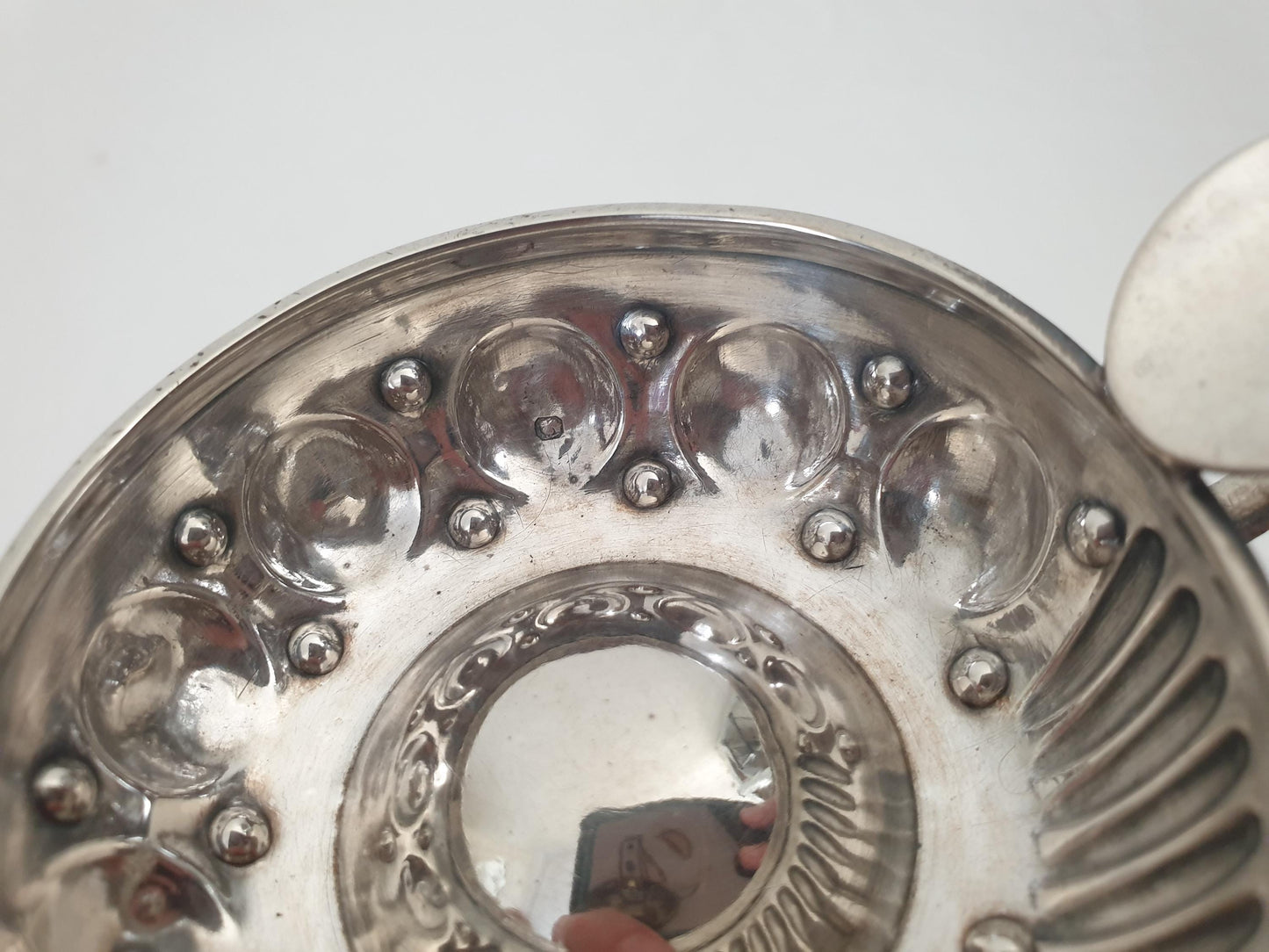 Antique French 950 Silver Wine Taster (Tastevin) with Fluted and Dimpled Design