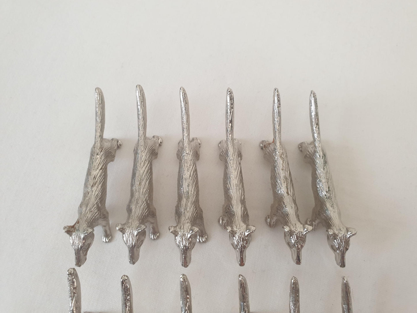 Set of 12 Vintage Silver Plated Fox Knife Rests