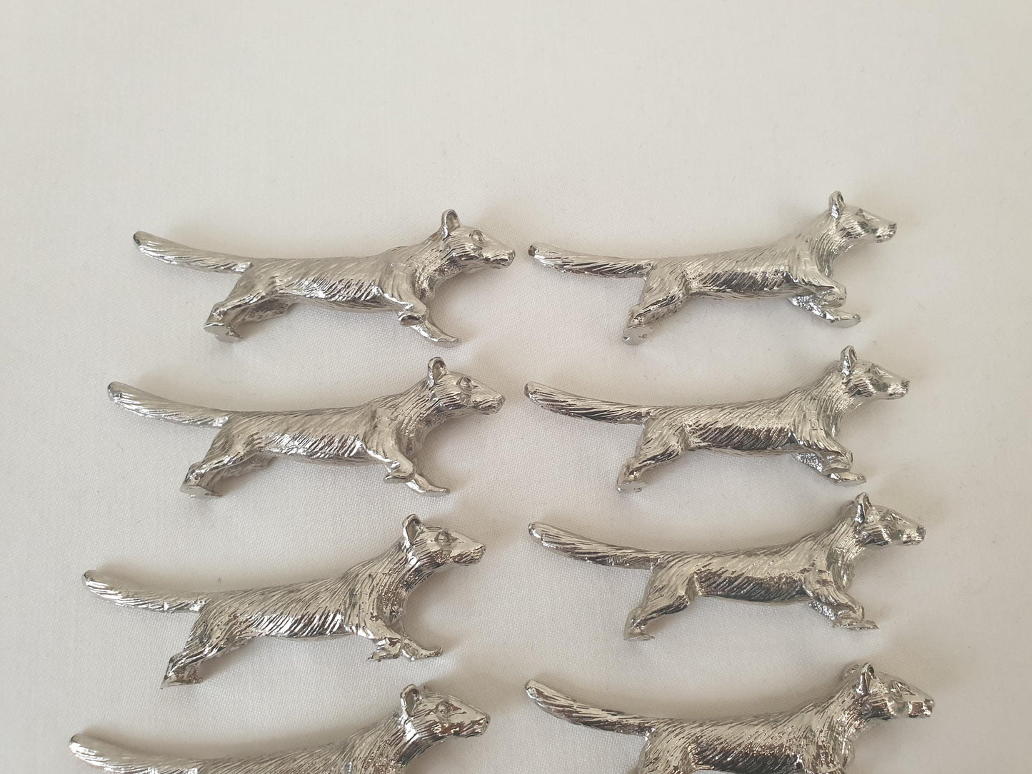 Set of 12 Vintage Silver Plated Fox Knife Rests