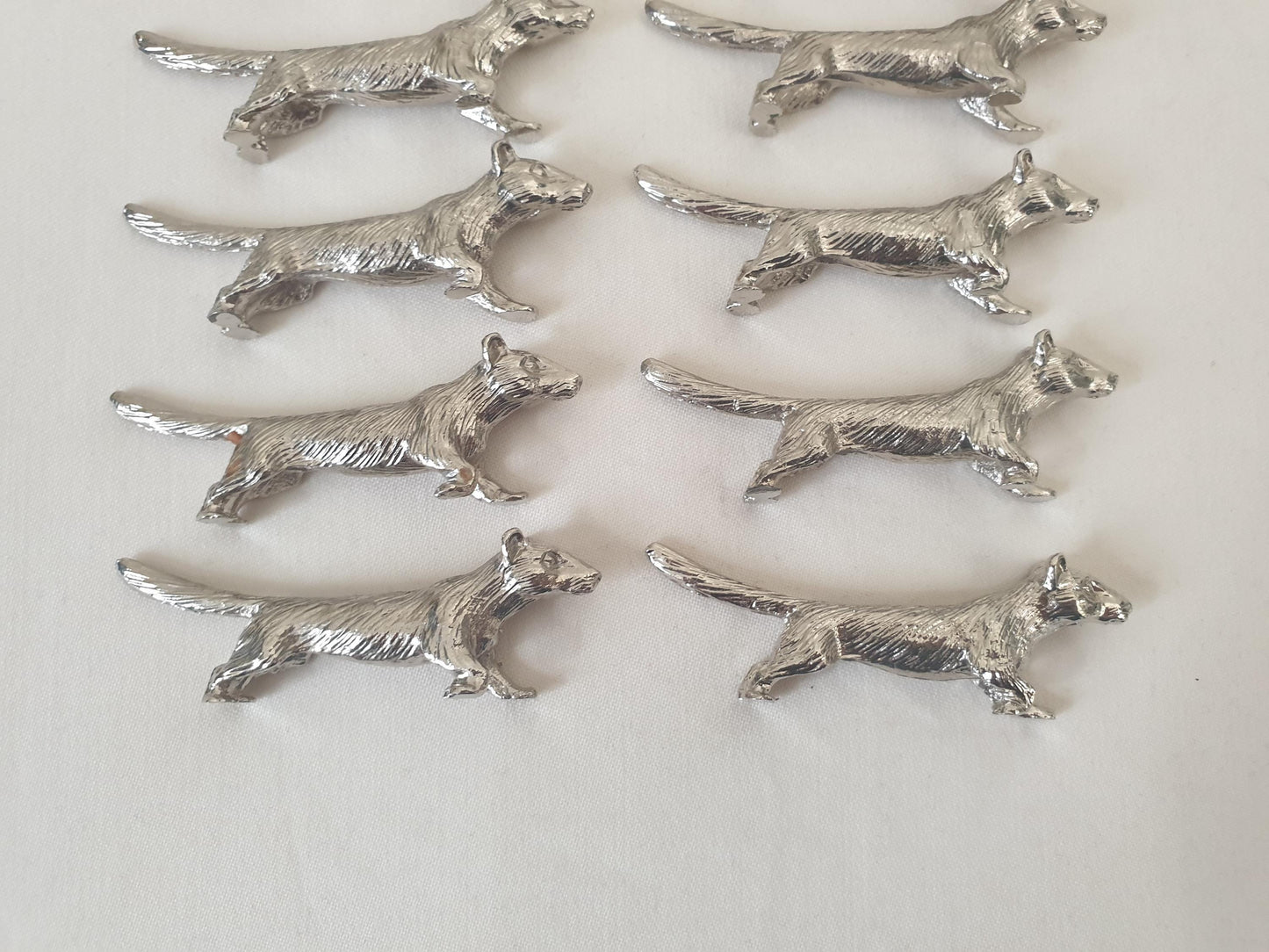 Set of 12 Vintage Silver Plated Fox Knife Rests