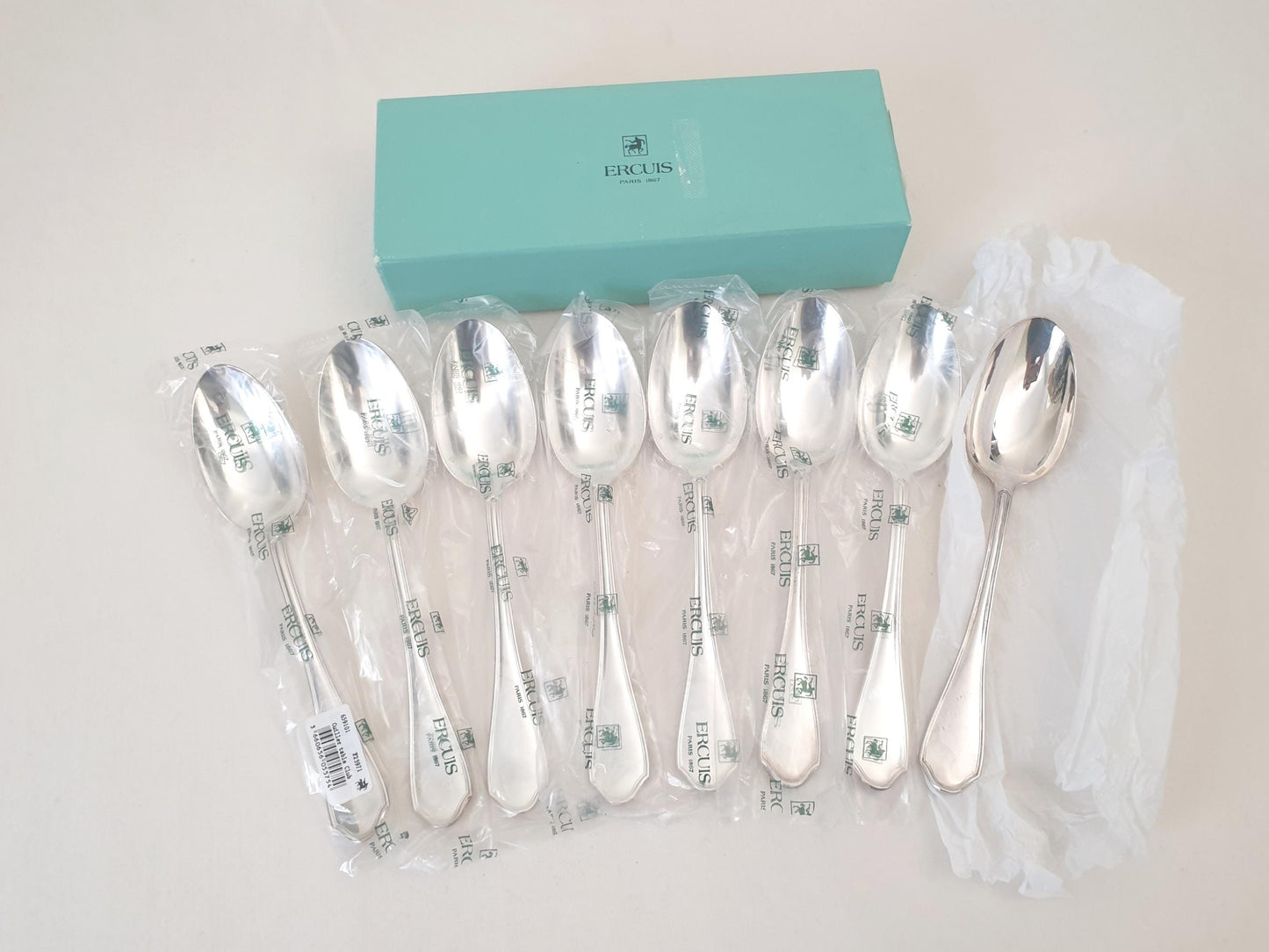 New Ercuis 8 Silver Plated Table Spoons - 8 French Ercuis Soup Spoons