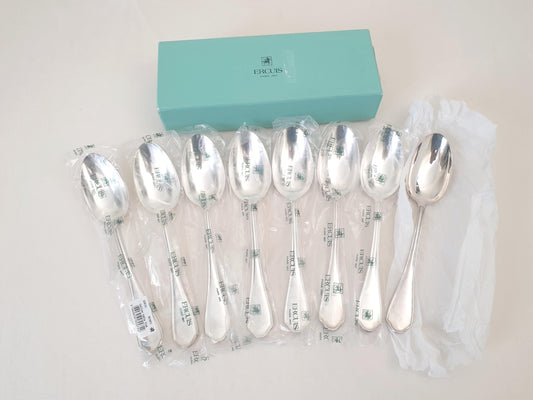 New Ercuis 8 Silver Plated Table Spoons - 8 French Ercuis Soup Spoons