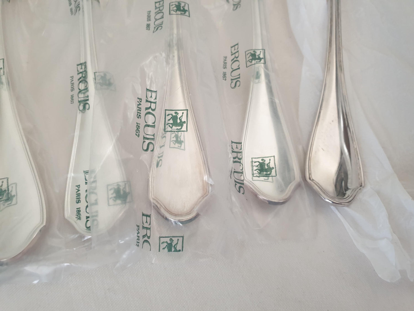 New Ercuis 8 Silver Plated Table Spoons - 8 French Ercuis Soup Spoons
