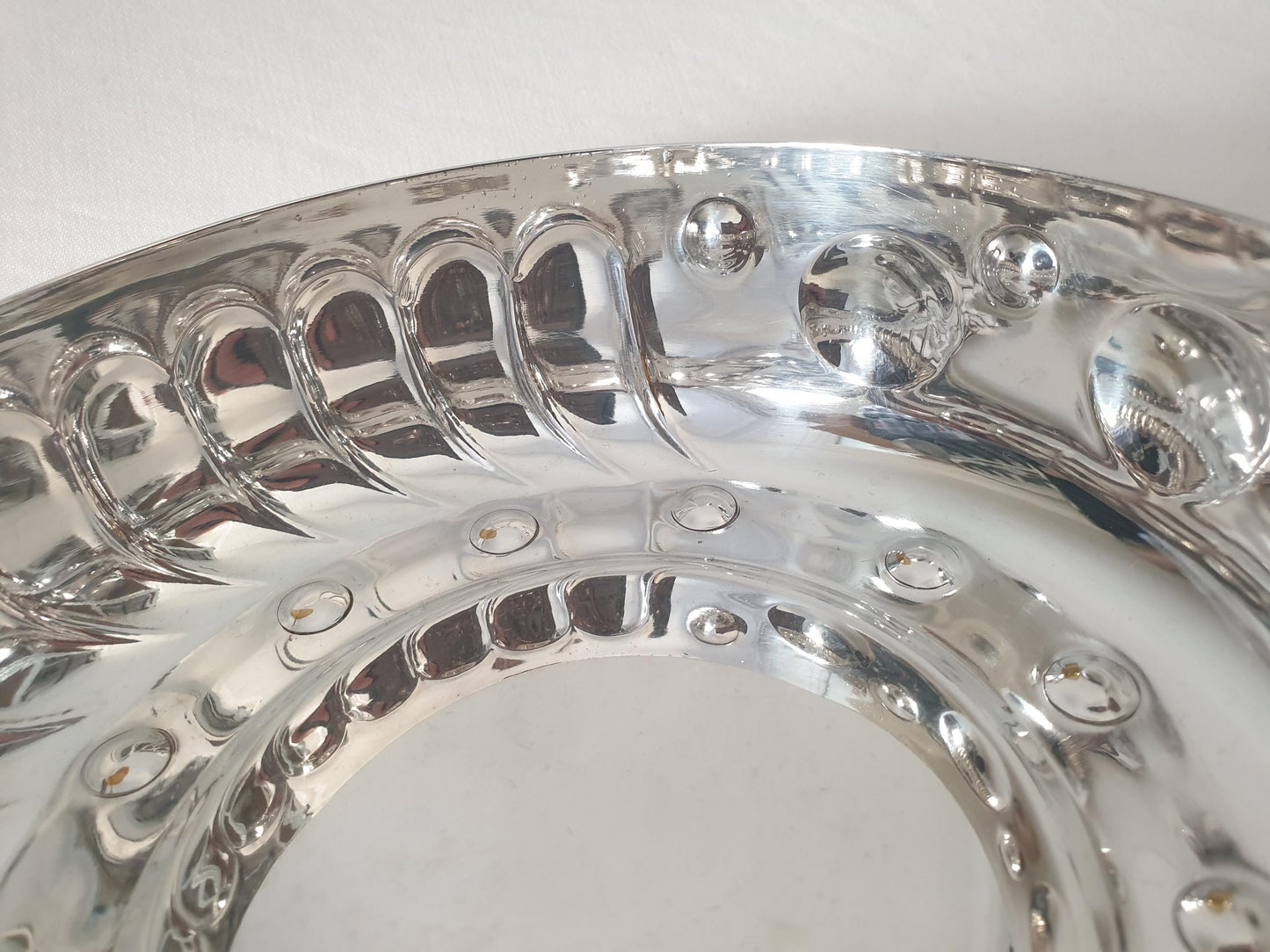 French Vintage Silver Plated Medium Bowl with Handles in Wine Taster Design