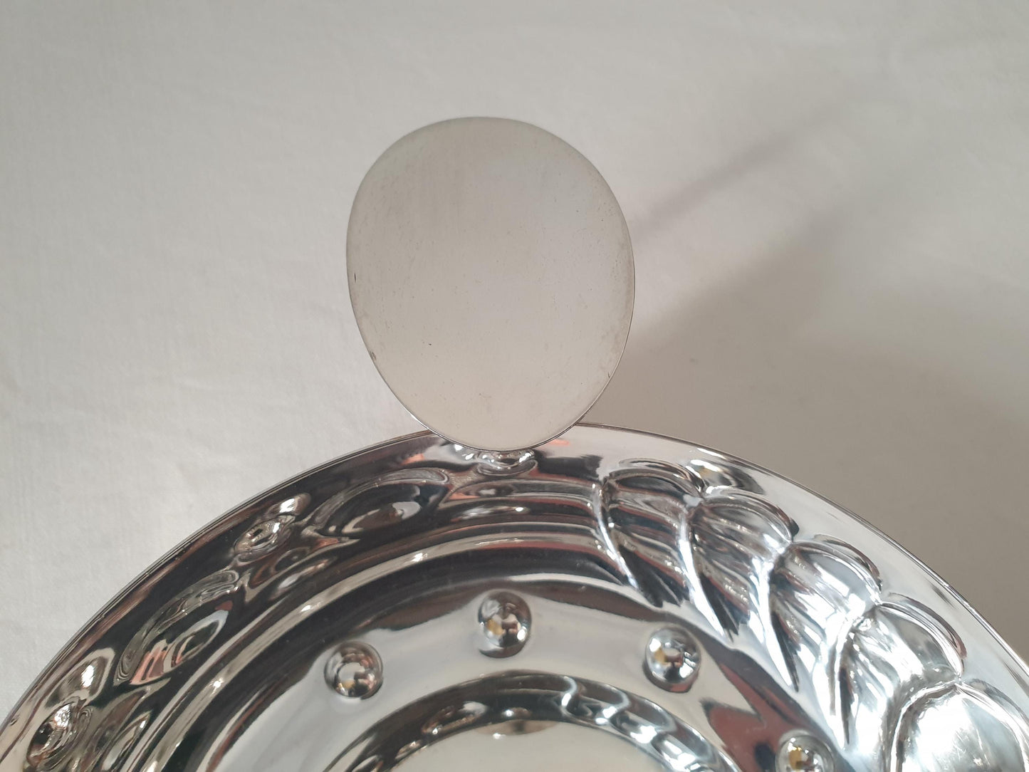 French Vintage Silver Plated Medium Bowl with Handles in Wine Taster Design