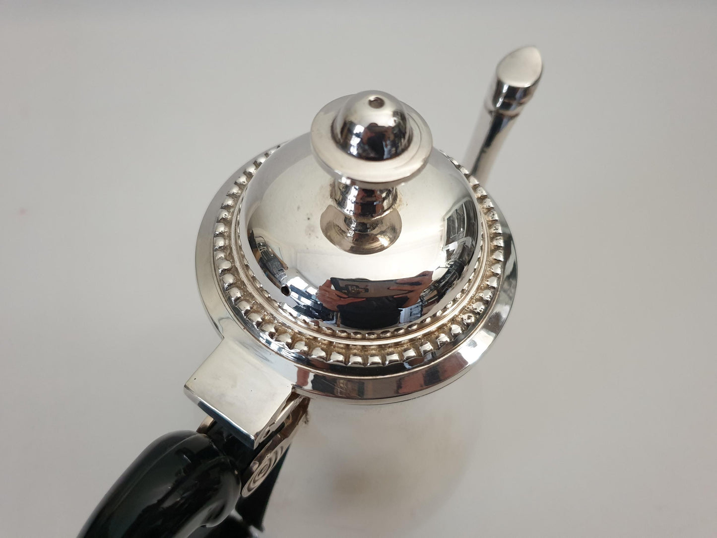 Vintage French Silver Plated Coffee Service Set with Beaded Details by GELB