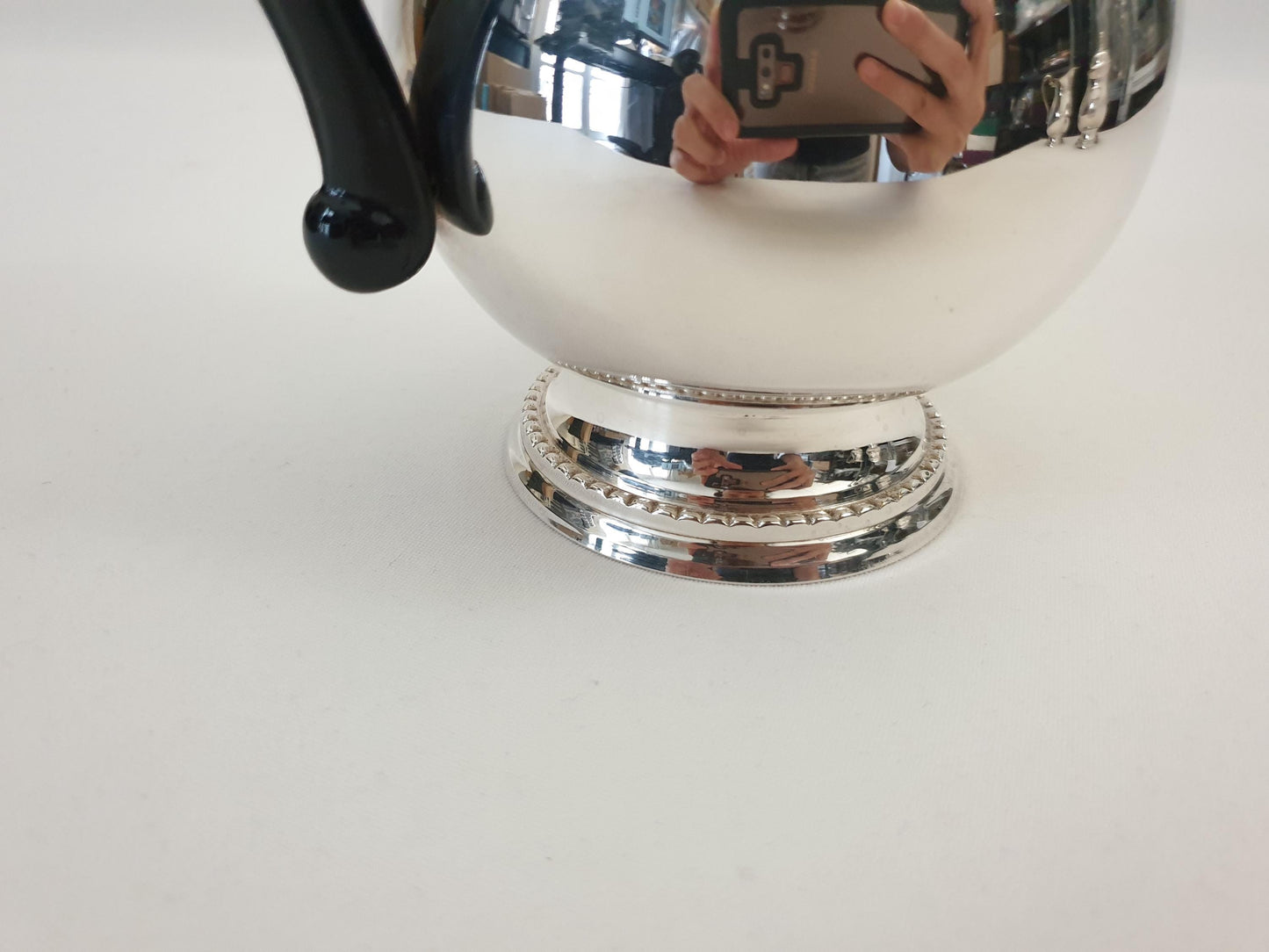 Vintage French Silver Plated Coffee Service Set with Beaded Details by GELB