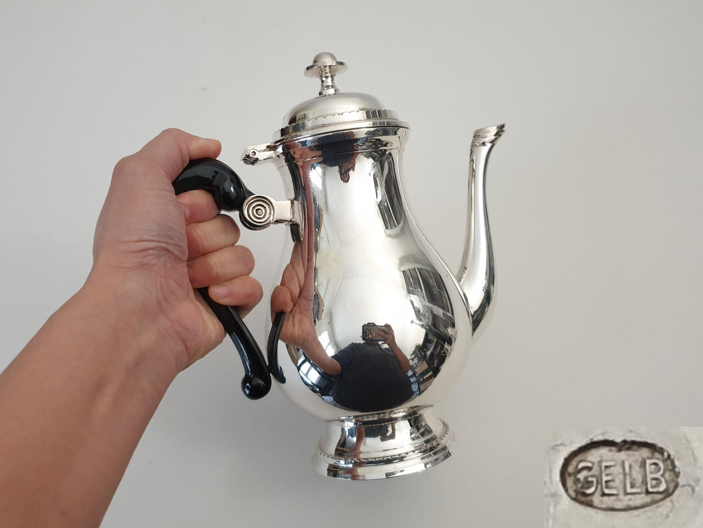 Vintage French Silver Plated Coffee Service Set with Beaded Details by GELB