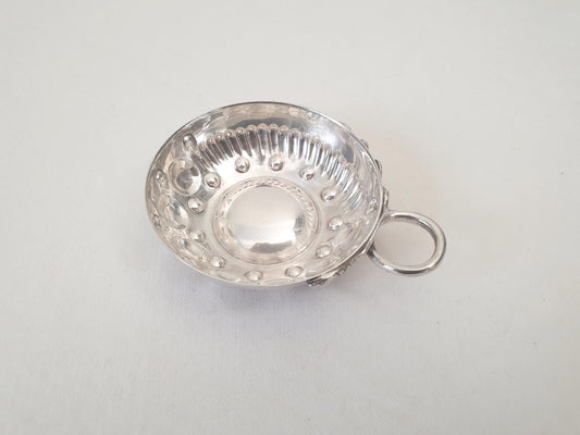 Antique French 950 Silver Wine Taster (Tastevin) with Serpent Handle