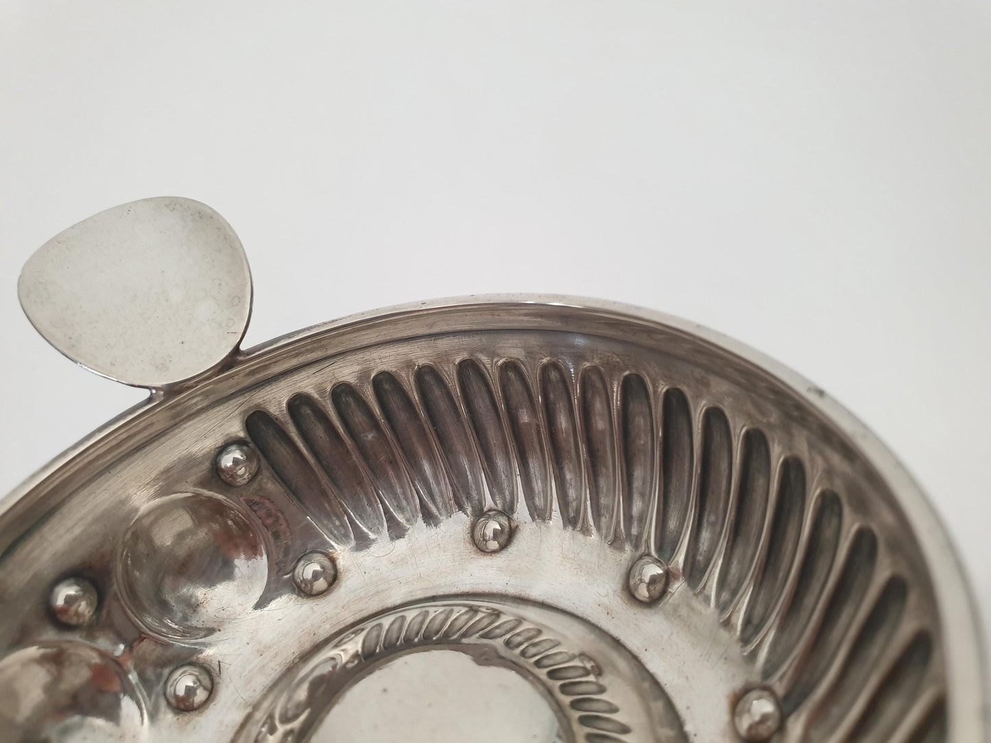 Antique French 950 Silver Wine Taster (Tastevin) with Fluted and Dimpled Design