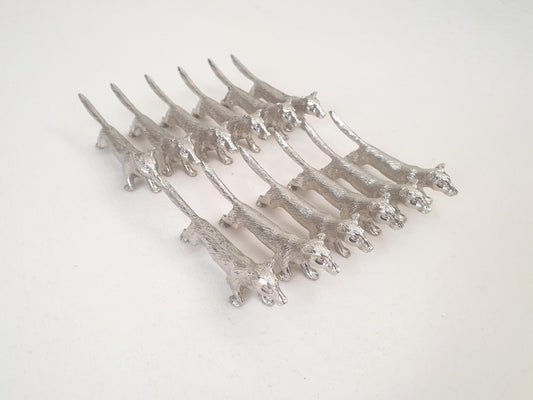 Set of 12 Vintage Silver Plated Fox Knife Rests