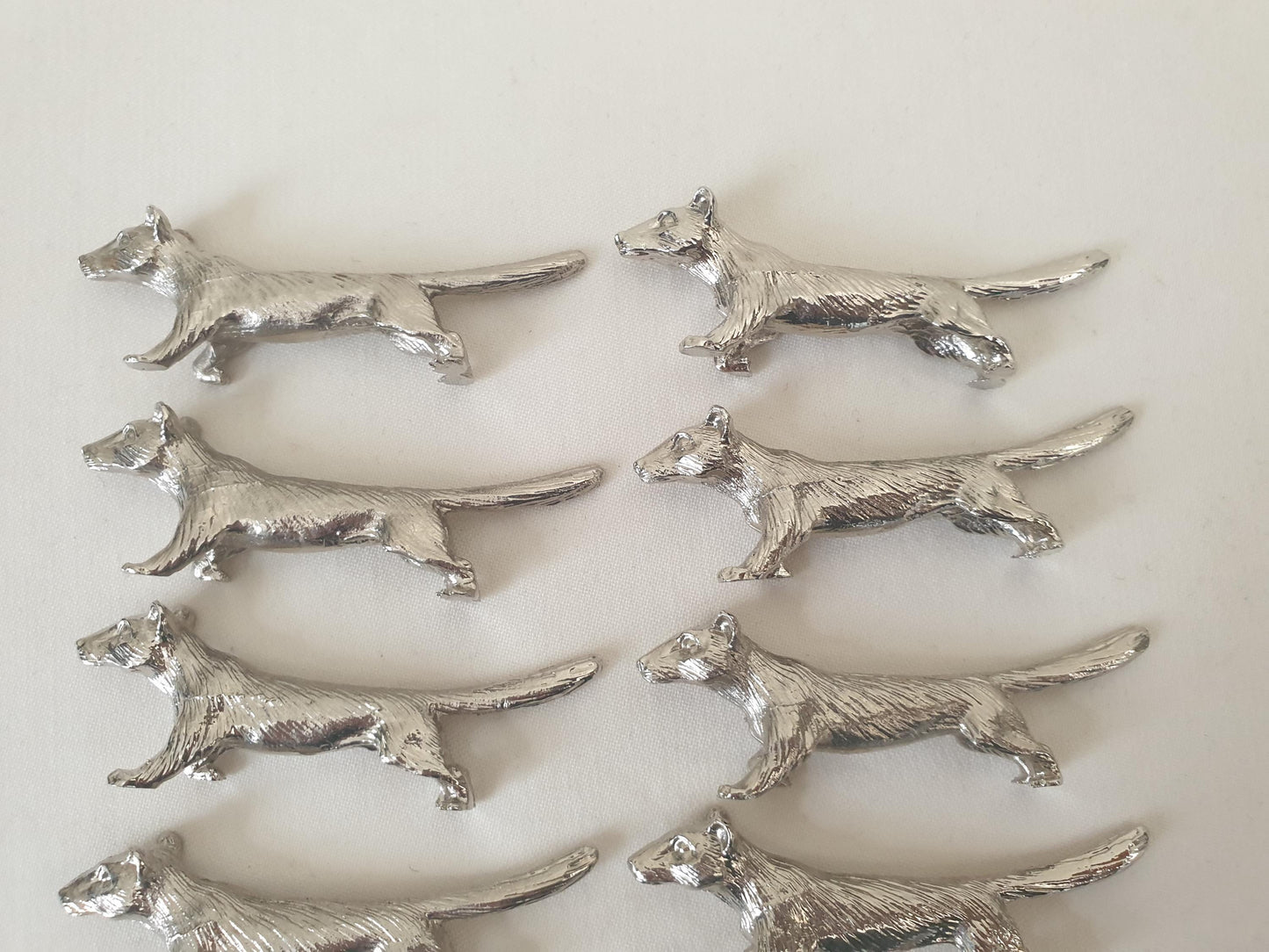 Set of 12 Vintage Silver Plated Fox Knife Rests