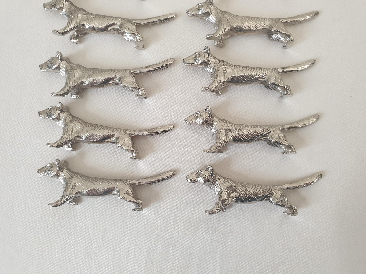 Set of 12 Vintage Silver Plated Fox Knife Rests