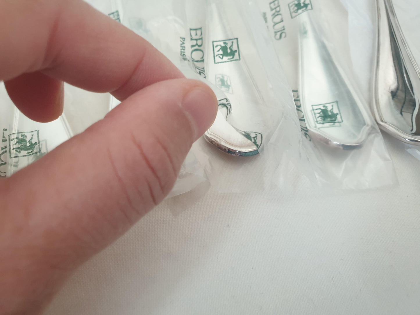 New Ercuis 8 Silver Plated Table Spoons - 8 French Ercuis Soup Spoons