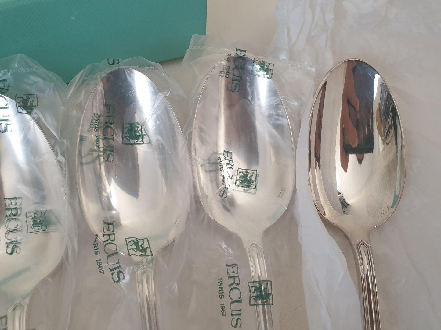 New Ercuis 8 Silver Plated Table Spoons - 8 French Ercuis Soup Spoons