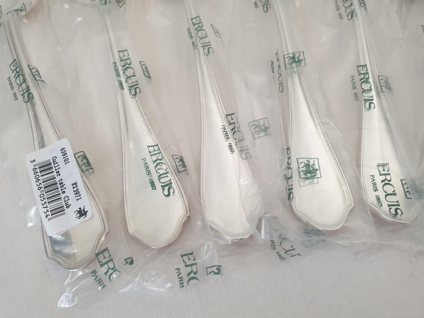 New Ercuis 8 Silver Plated Table Spoons - 8 French Ercuis Soup Spoons