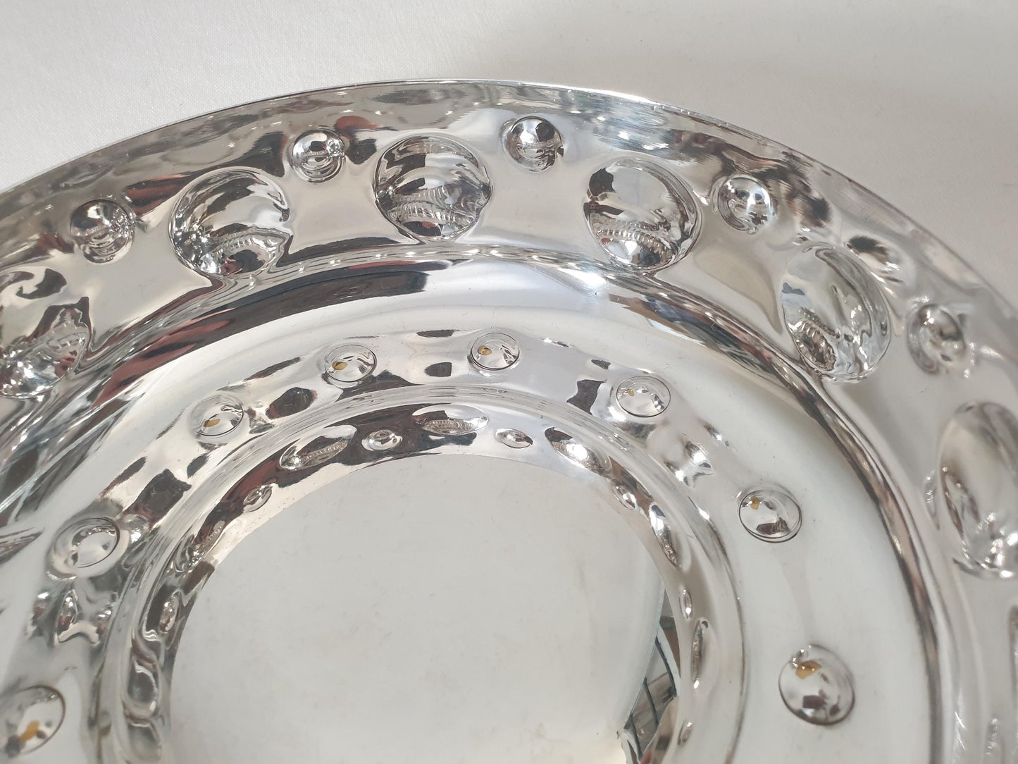 French Vintage Silver Plated Medium Bowl with Handles in Wine Taster Design