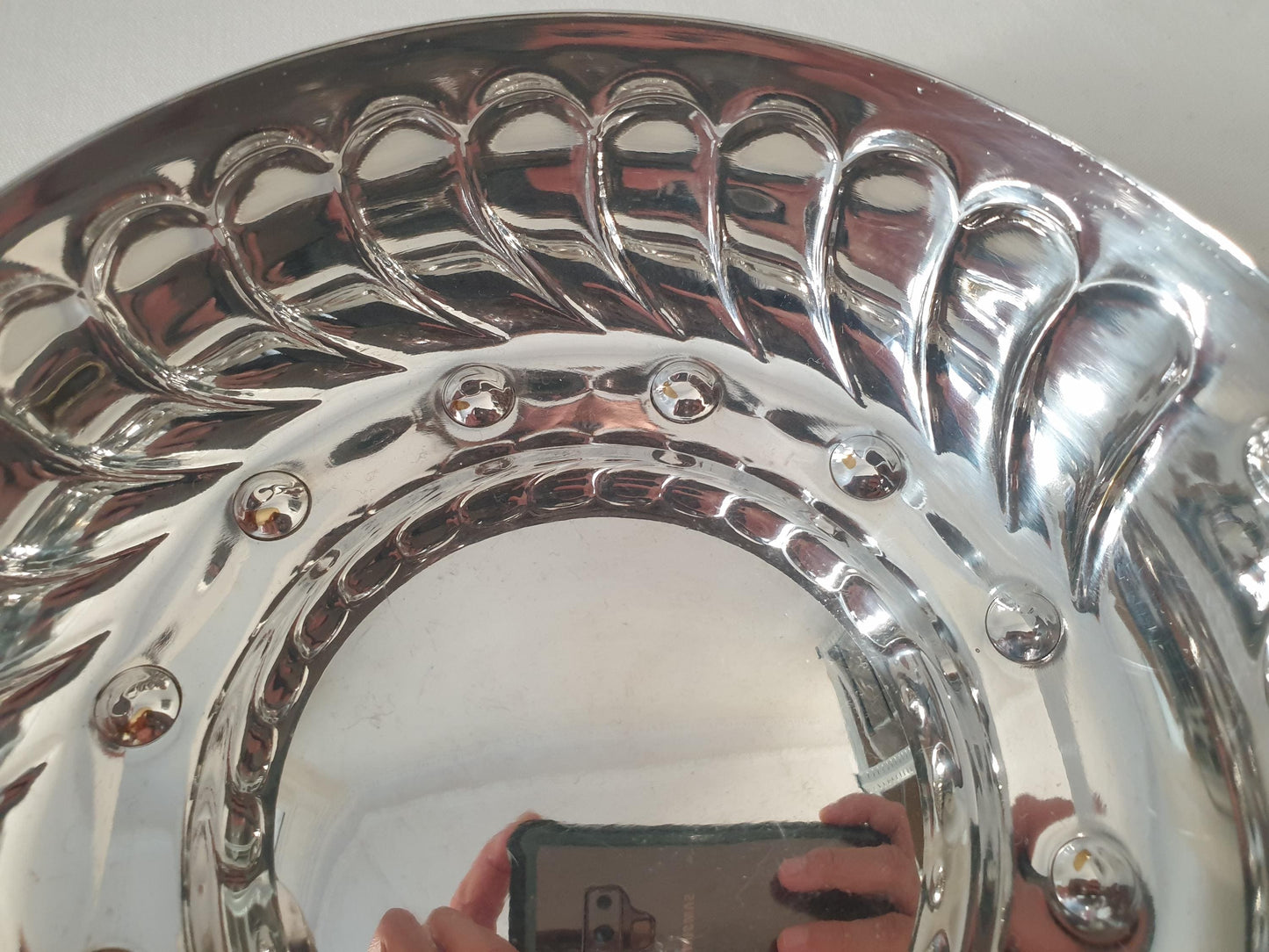 French Vintage Silver Plated Medium Bowl with Handles in Wine Taster Design